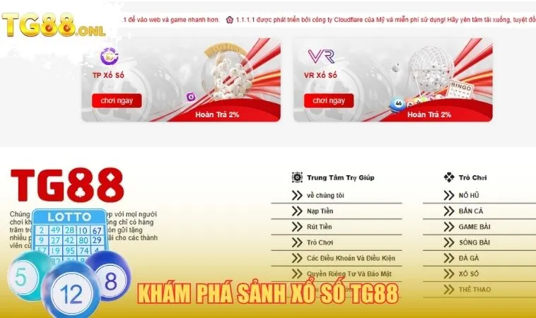 Xổ Số TG88 1 Khám phá sảnh xổ số TG88